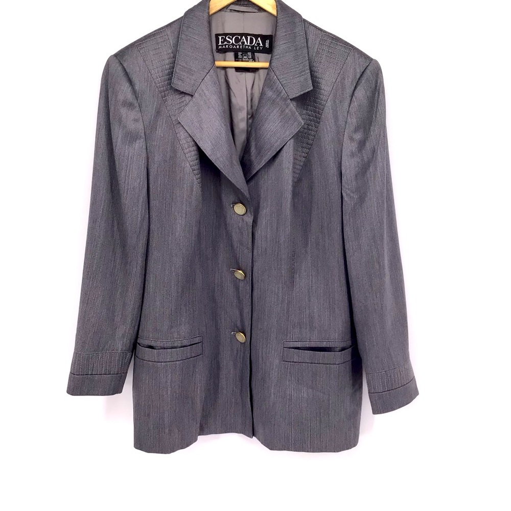 Vintage Escada by Margaretha Ley Gray Blazer Size 44